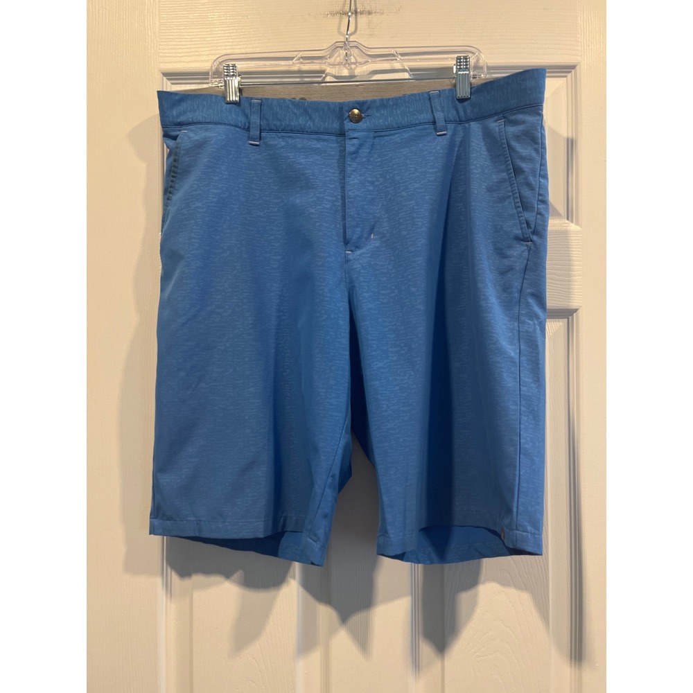 Adidas‎ Golf Mens Blue Marl Performance Shorts Size 36 Textured Flat Front